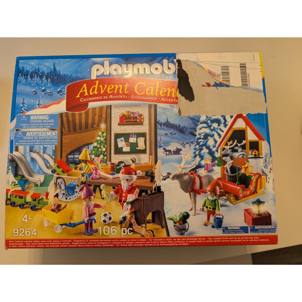 Playmobil Advent Calendar 9264 Santas Workshop 106pc Christmas Toy Set